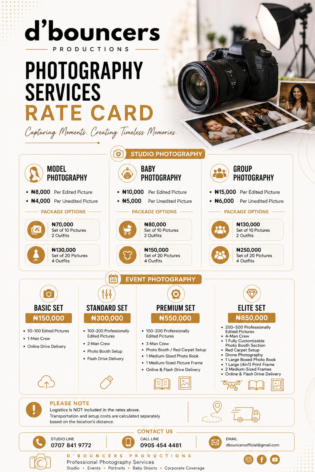 PHOTOGRAPHY RATES